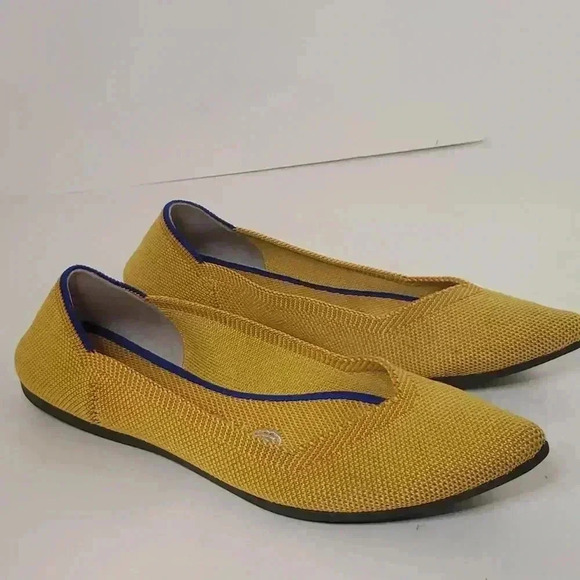 Rothy's Shoe Size 5.5 Yellow Rubber Woven Pointed Toe closed heel Shoes - Picture 6 of 9